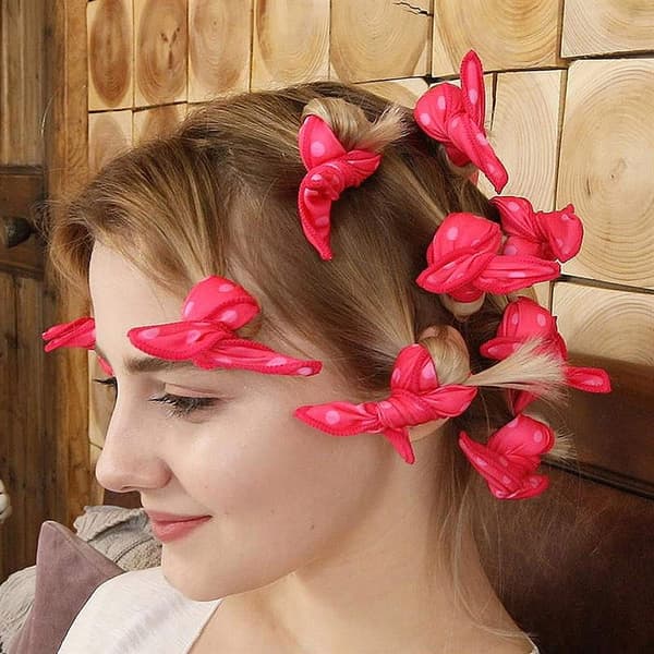 Magic Sponge Curlers - Värmefria Papiljotter i Rosa, 20-pack