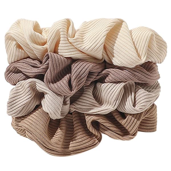 SOHO Ivory Scrunchies Hårstrikker i Bomull - 4-pack