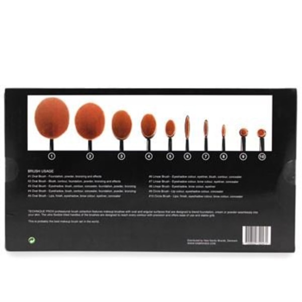 Technique PRO Ovala Sminkborstar , 10 set