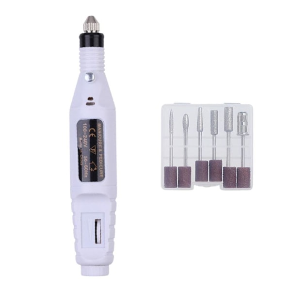 UNIQ Basic 6-i-1 elektrisk nagelfil - vit