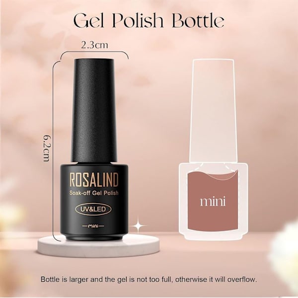 ROSALIND 38-delars gelnagellackset med 35 färger + Base Coat &amp; Top Coats (38 x 5 ml)