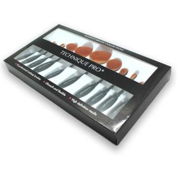 Technique PRO Ovala Sminkborstar , 10 set