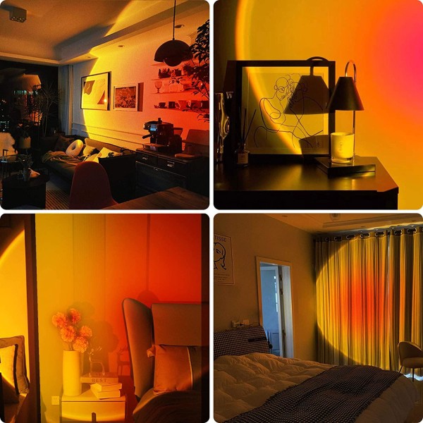 LED Solnedgångslampa - Orange Svart
