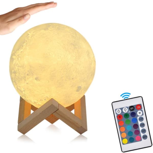 3D LED Moonlight - Natlys - Måneskin - 15 cm
