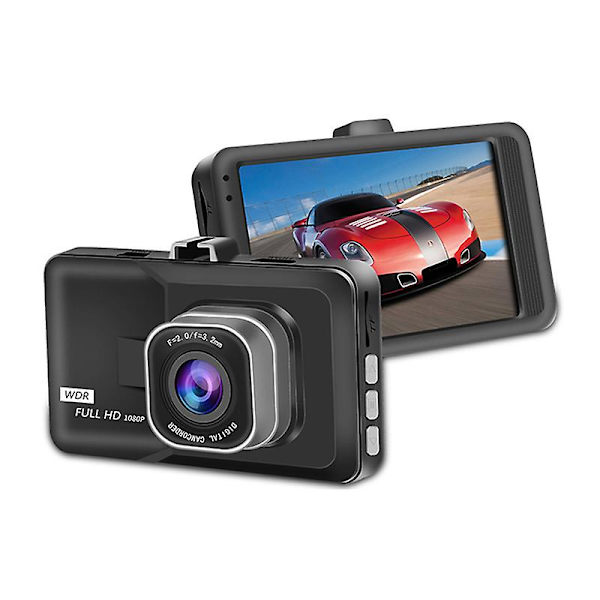 Dashcam Full HD 1080p med 3" skärm, 120° vidvinkel, loop-inspelning, mörkerseende, mikrofon - Säkerhetskamera för bil