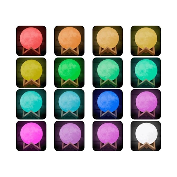 3D LED Moonlight - Nattlys - Månelys - 15 cm