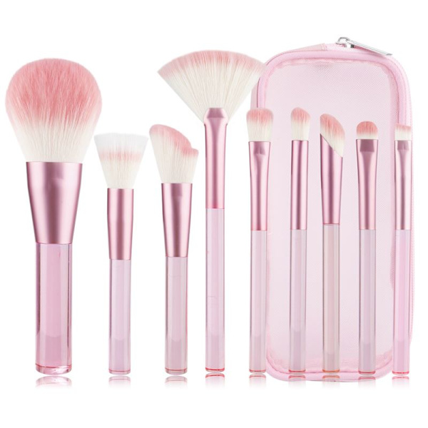 TECHNIQUE PRO TRANSLUCENT PERFECTION SMINKBORSTSET - 9 SMINKBORSTAR MED VÄSKA (PINK)