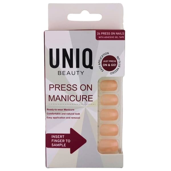 UNIQ Click On / Press On Tekokynnet - Nude - 24 kpl