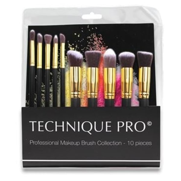 Technique Pro 10 stk makeupbørster - Gold Edition