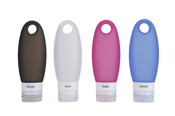Återanvändbara Resflaskor i Silikon 4-pack (4 x 90 ml) för Schampo och Lotion