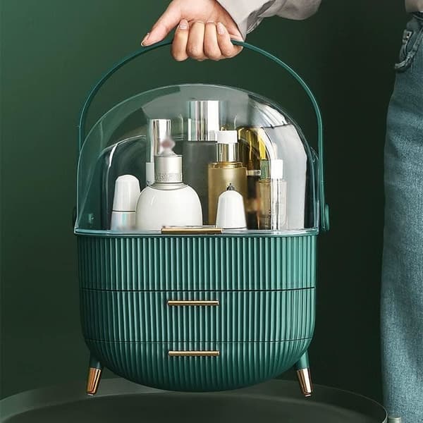 UNIQ Retro sminkeboks - mørk mint / mørkegrønn