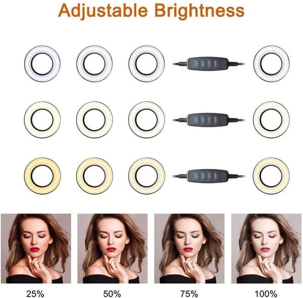 Selfie Ring Light LED-valoilla säädettävä pidike