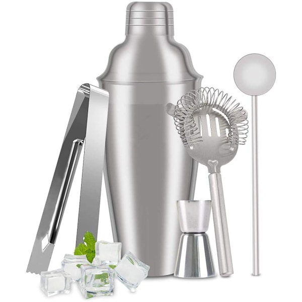 Cocktail Mixer Set - 5 delar Silver
