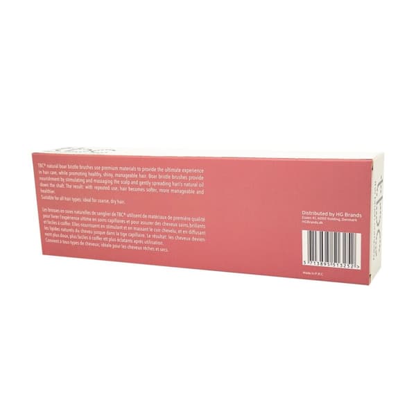 TBC® Boar Bristle Paddle hårbørste - ekte villsvinhår
