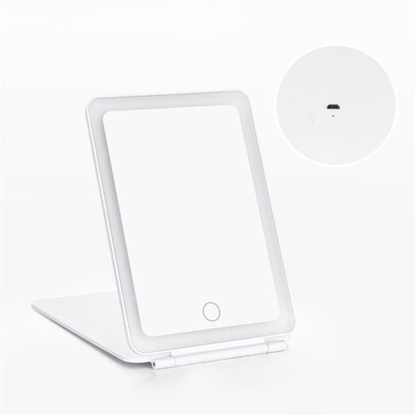 UNIQ sammenleggbart, oppladbart LED-speil - forfengelighetsspeil - hvitt