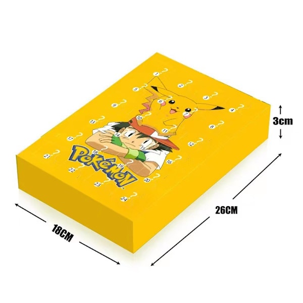 Pokemon Julkalender för Barn 2024, (Uppgraderad Version) 28 Presentbitar - Slumpmässig Stil (Blind Box), Barnens Festival Adventskalender E