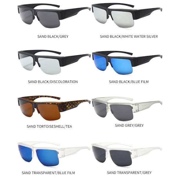 Unisex Halvram Passar Över Glasögon Polariserade Solglasögon Omslutande Glasögon Nya Blue