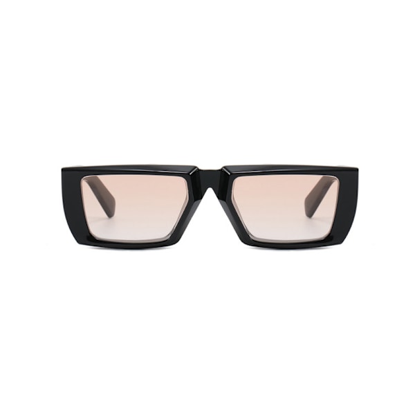 Retro Fyrkantiga Små Solglasögon för Män Kvinnor Utomhus Solskydd Partyglasögon Bright Black