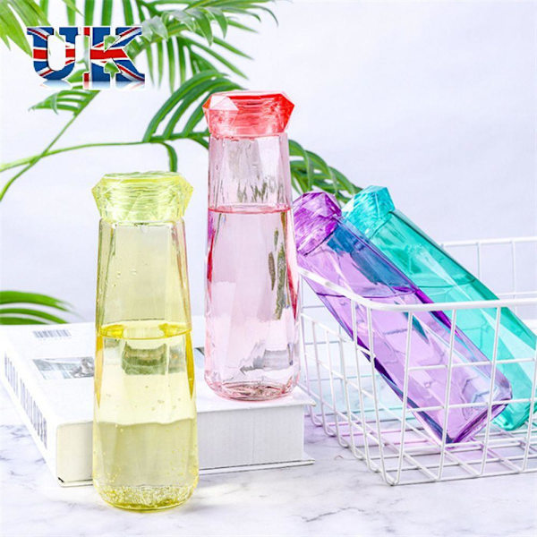 Present Par Kopp Kreativ Färgglad Diamantglasflaska Vattenflaska green