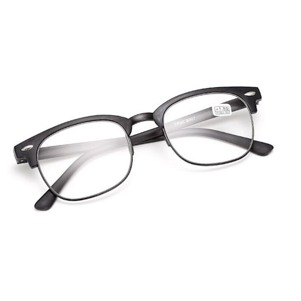 2x Läsglasögon Herr Dam TR90 Plast Halvram +1.00 +1.50 / +4.00 Black +4.00