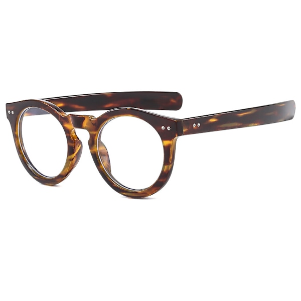 Klassiska Runda Anti Blått Ljus Läsglasögon För Män Kvinnor Ålderssynta Läsare Leopard +2.50 strength