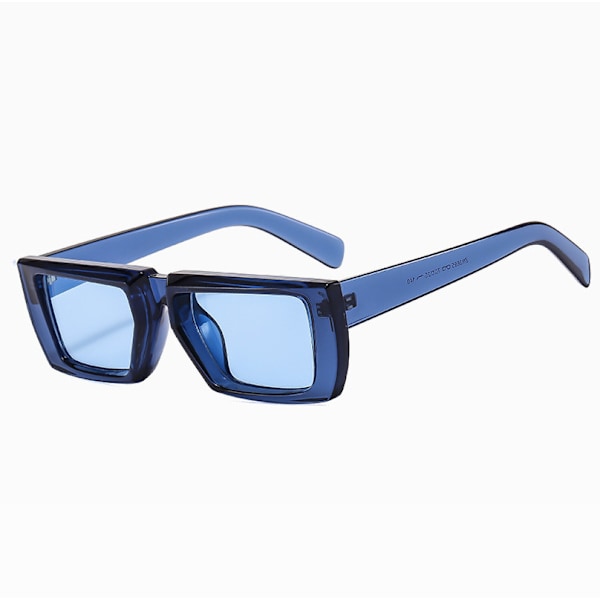 Retro Fyrkantiga Små Solglasögon för Män Kvinnor Utomhus Solskydd Partyglasögon Transparent Blue