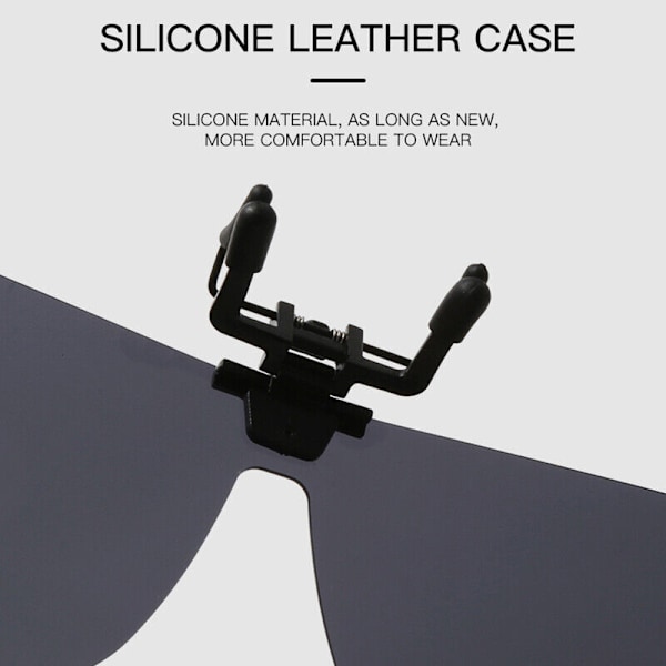 Polariserade Clip On Flip Up Solglasögon Herr Oversize Mörkerseende Körglasögon #1 Photochromic