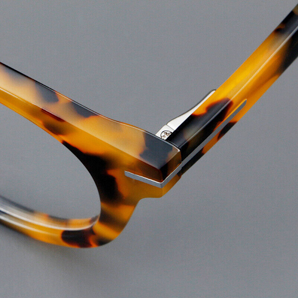 Retro Acetate Båge Runda Mode Glasögon Män Kvinnor Klara Linser Glasögonbågar C3