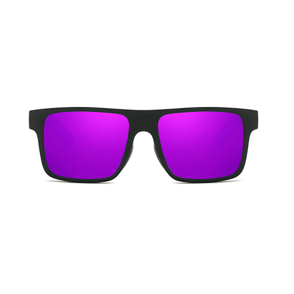 Retro Fyrkantiga Polariserade Träsolglasögon Herr Träskalmar Utomhussolglasögon Purple
