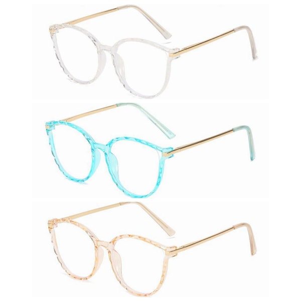 Läsglasögon med Cat Eye-båge i Acetat och Metall för Män och Kvinnor +1.0 1.5 2.0 2.5 ~+6.0 Leopard Non Prescription