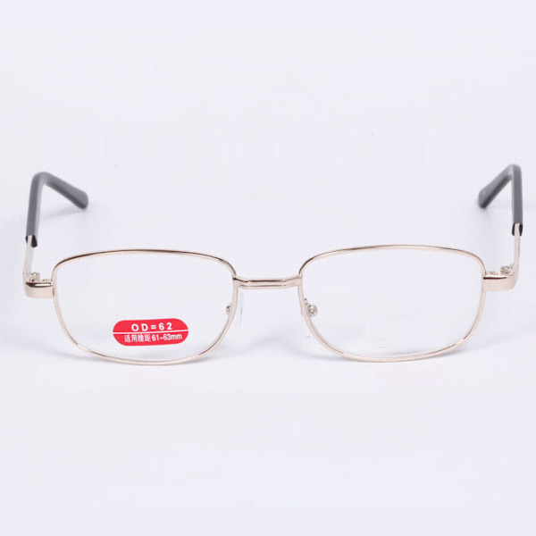 Fashion Unisex Läsglasögon Guld Metallram Glasögon +450 +500 +550 +600 +4.50 strength