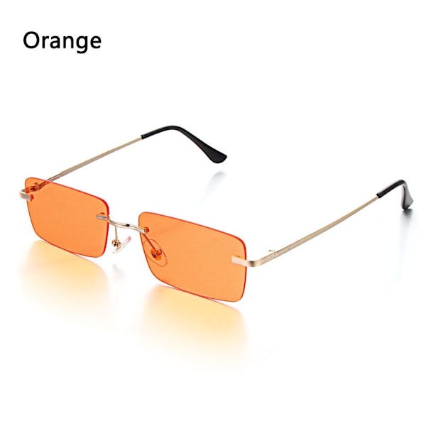 UV400 Rektangulära Bågfria Solglasögon Dam Vintage Solglasögon Gradient Glas Orange