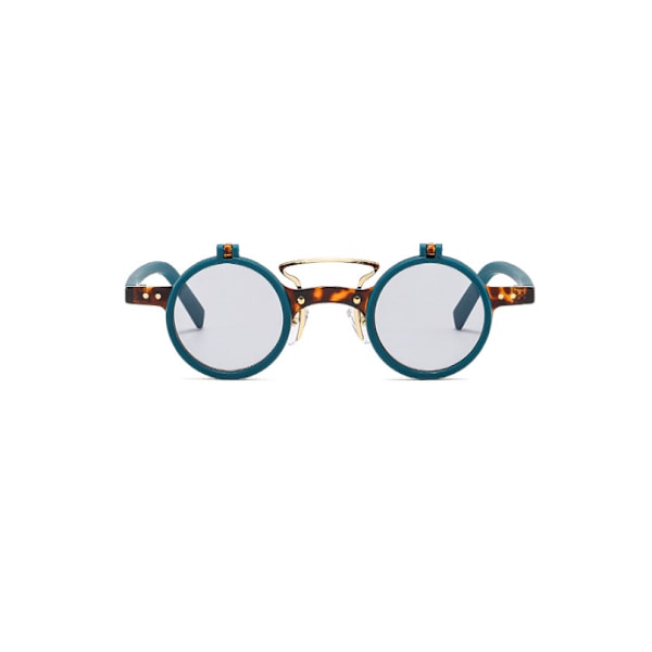 Mode Steampunk Flip Up Lins Runda Solglasögon Män Kvinnor Retro Utomhusglasögon #5 Gradient Gray