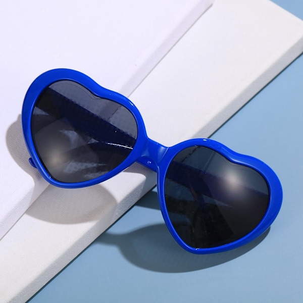Hjärtformade Diffraktionsglasögon Specialeffekt Glasögon Ljus Förvandlas till Kärleksbild Blue