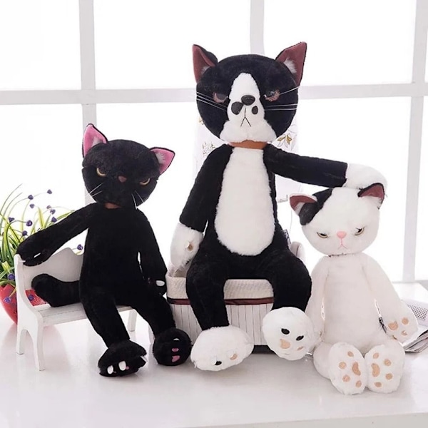 40/60cm Fyllda olyckliga katter plyschleksaker Japan Scratch Kitten Peluche Sharp Paw Black 60CM