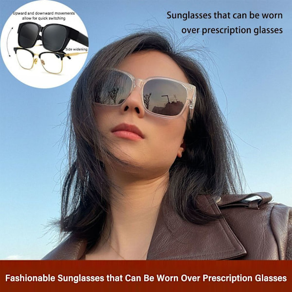 Körning Ridning Passar Över Glasögon Solglasögon Polariserade Omslutande Fyrkantiga Shades Polarized Clear Set