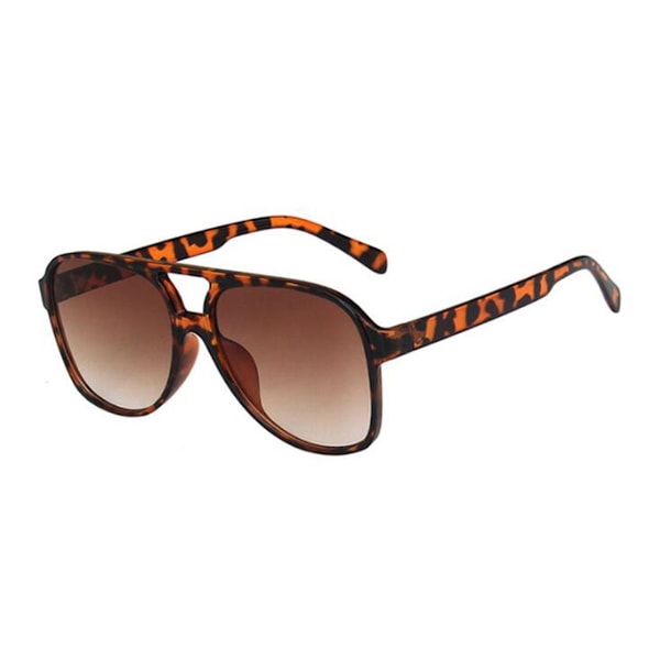 Retro Dubbelbåge UV-skydd Färgade Glas Läsglasögon för Män och Kvinnor +1.0~+6.0 Leopard Brown Lens Notes for Left Right Strength