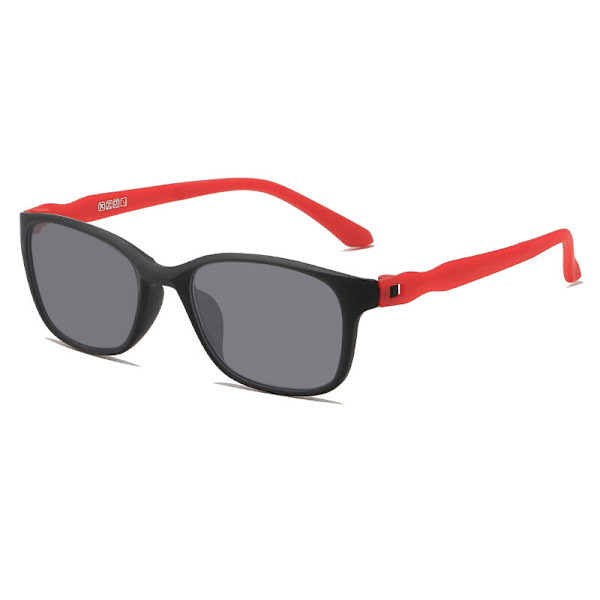 Ovaltonade läsglasögon för män och kvinnor, utomhusmode, presbyopiska glasögon Black&Red 0