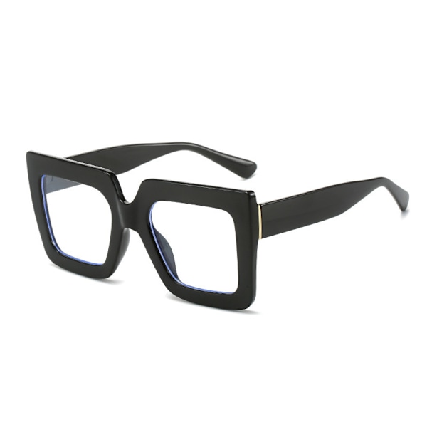 Fyrkantiga Mode Blåljusblockerande Läsglasögon För Kvinnor Heltäckande Glasögon Black +1.00 strength