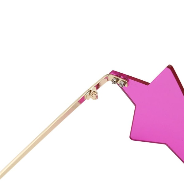 Glasögon Stjärnformade Bågfria Solglasögon Partyglasögon Solglasögon för Kvinnor och Män pink