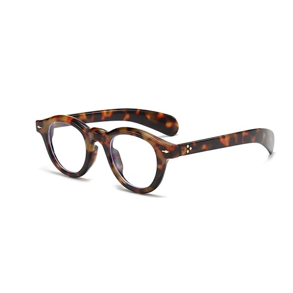 Oval Blåljusblockerande Läsglasögon för Män och Kvinnor, Klar Lins, Ålderssynta Läsare Leopard +0.25 strength