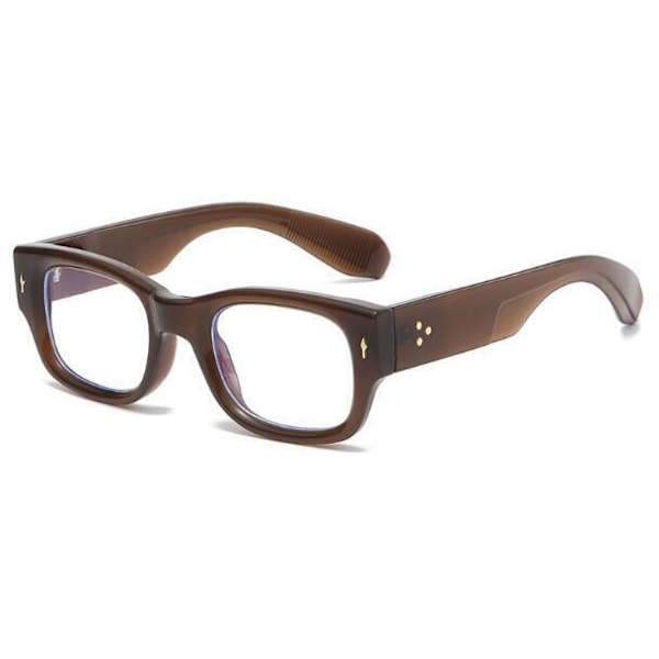 Herr Dam Fyrkantiga Anti Blått Ljus Läsglasögon Retro Helbåge Nya C6 Leopard 0