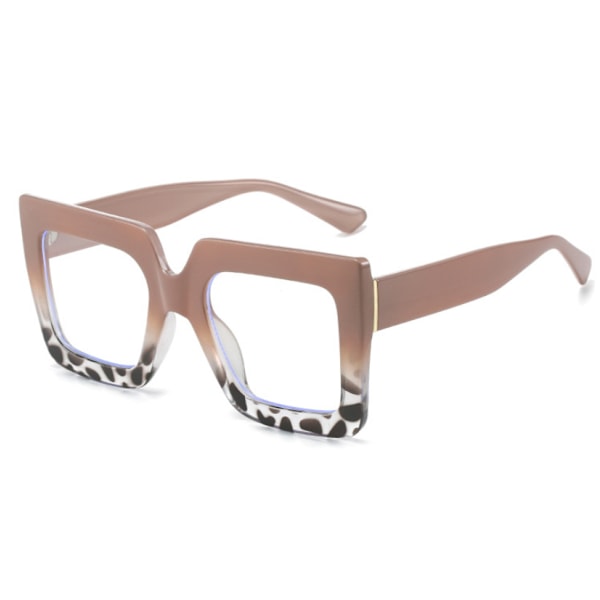 Fyrkantiga Mode Blåljusblockerande Läsglasögon För Kvinnor Heltäckande Glasögon Khaki&Leopard 0