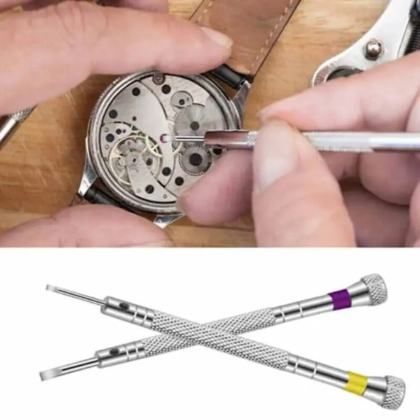 1/13 st Skruvmejselset 0,6-2,0 mm för Hem, Klockor, Glasögon, Smyckesreparation 0.6mm Flat screwdriver