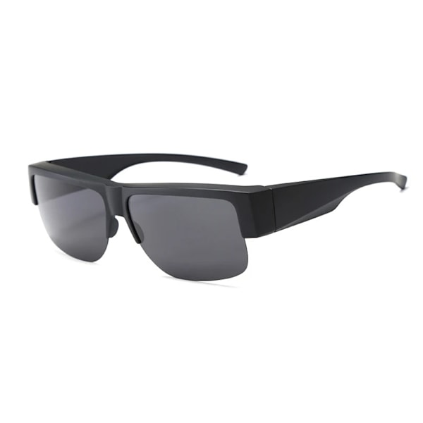 Unisex Halvram Passar Över Glasögon Polariserade Solglasögon Omslutande Glasögon Nya Black/Gray