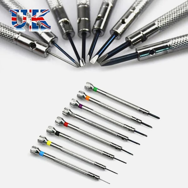 1/13 st Skruvmejselset 0,6-2,0 mm för Hem, Klockor, Glasögon, Smyckesreparation 1.0mm Flat screwdriver
