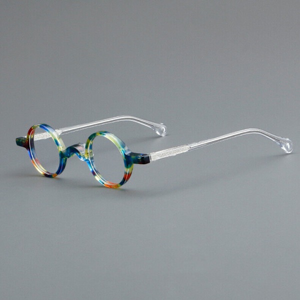 Nya Runda Glasögon i Acetat För Män Kvinnor Mode Retro Små Bågar Heta Multicolor