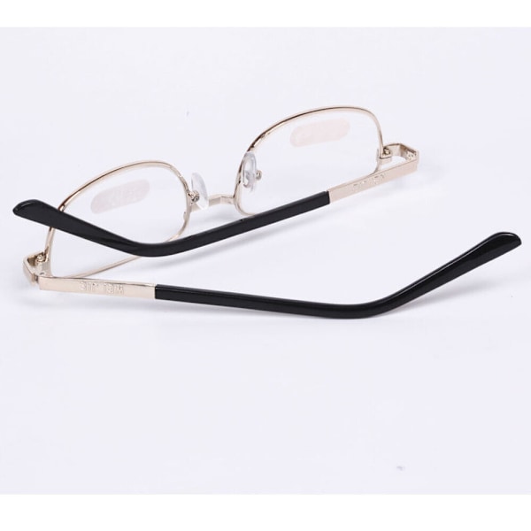 Fashion Unisex Läsglasögon Guld Metallram Glasögon +450 +500 +550 +600 +4.50 strength