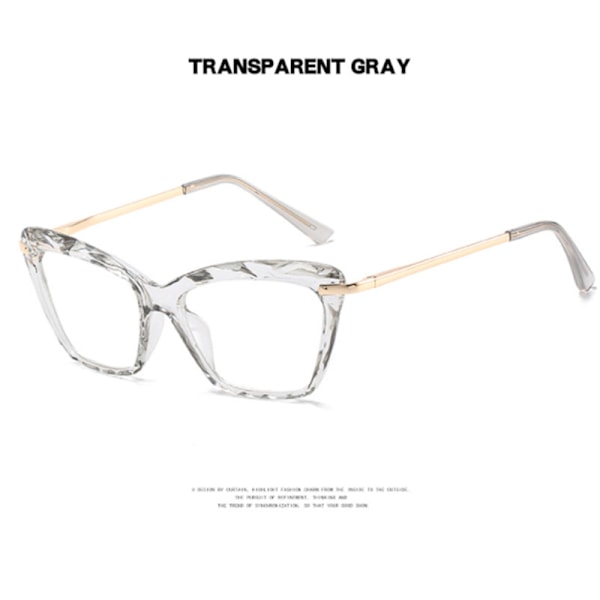 Dam Kattöga Anti Blått Ljus Läsglasögon Hel Ram Klassiska Glasögon Nya Transparent 0