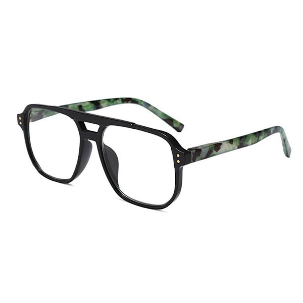Läsglasögon med dubbel balk Retro Fyrkantig Business för Män Kvinnor +1.0~+4.0 4.5 +6.0 Black Green Notes for Left Right Strength
